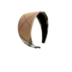 Burberry Beige and Red Checkered Headband